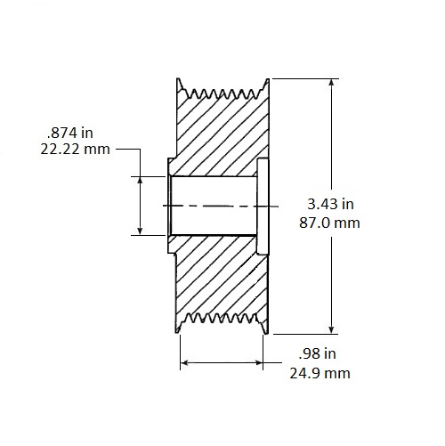 10468526 Part PULLEY - 8 GROOVE - 87MM OD