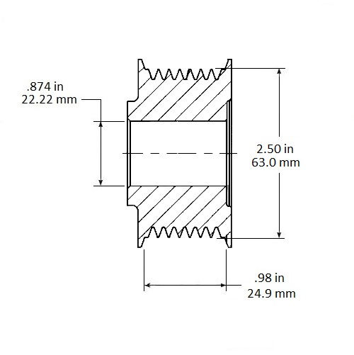 10468768 Part 21SI - MULTI-VEE -63MM OD - 7 GROOVES