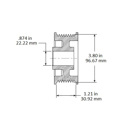 10537851 Part PULLEY - 8 GROOVE - 96MM OD