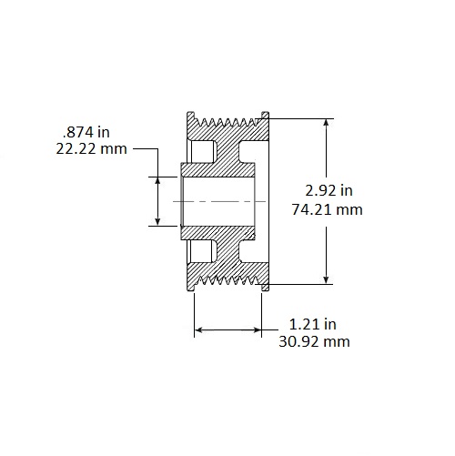 10537853 Part PULLEY - 8 GROOVE - 74.21MM OD