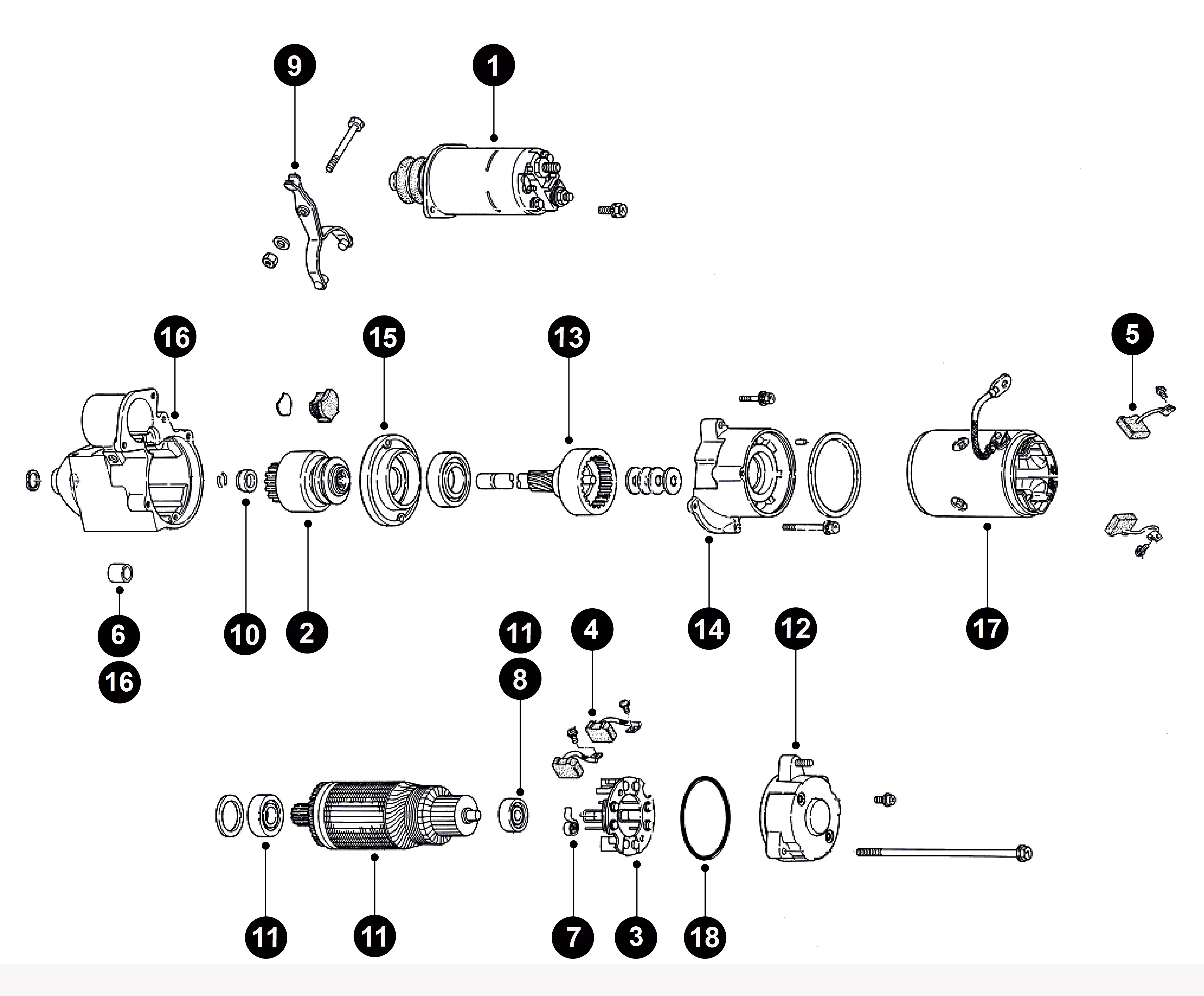 1113286 28MT New Starter service parts