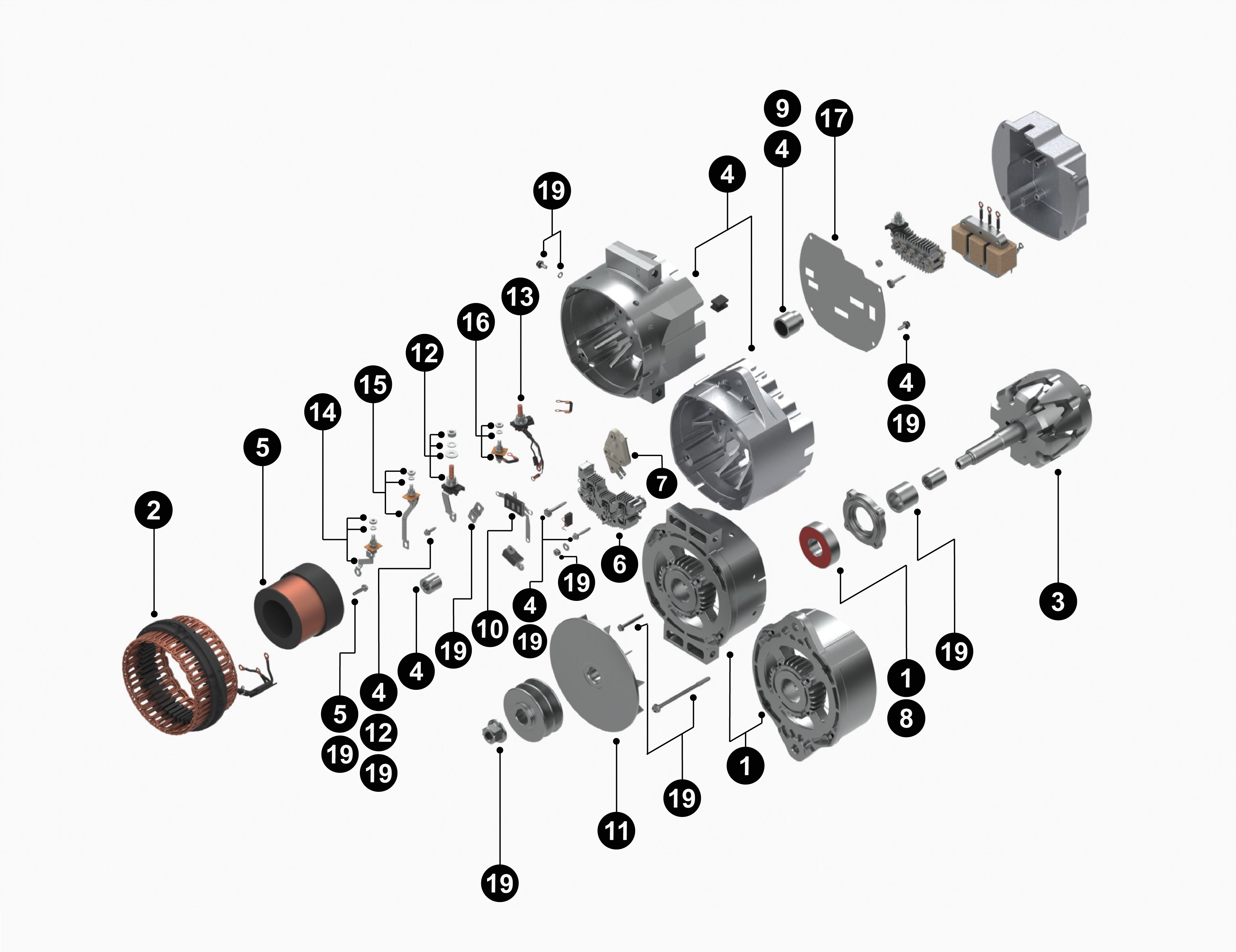 8700018 35SI Reman Alternator service parts