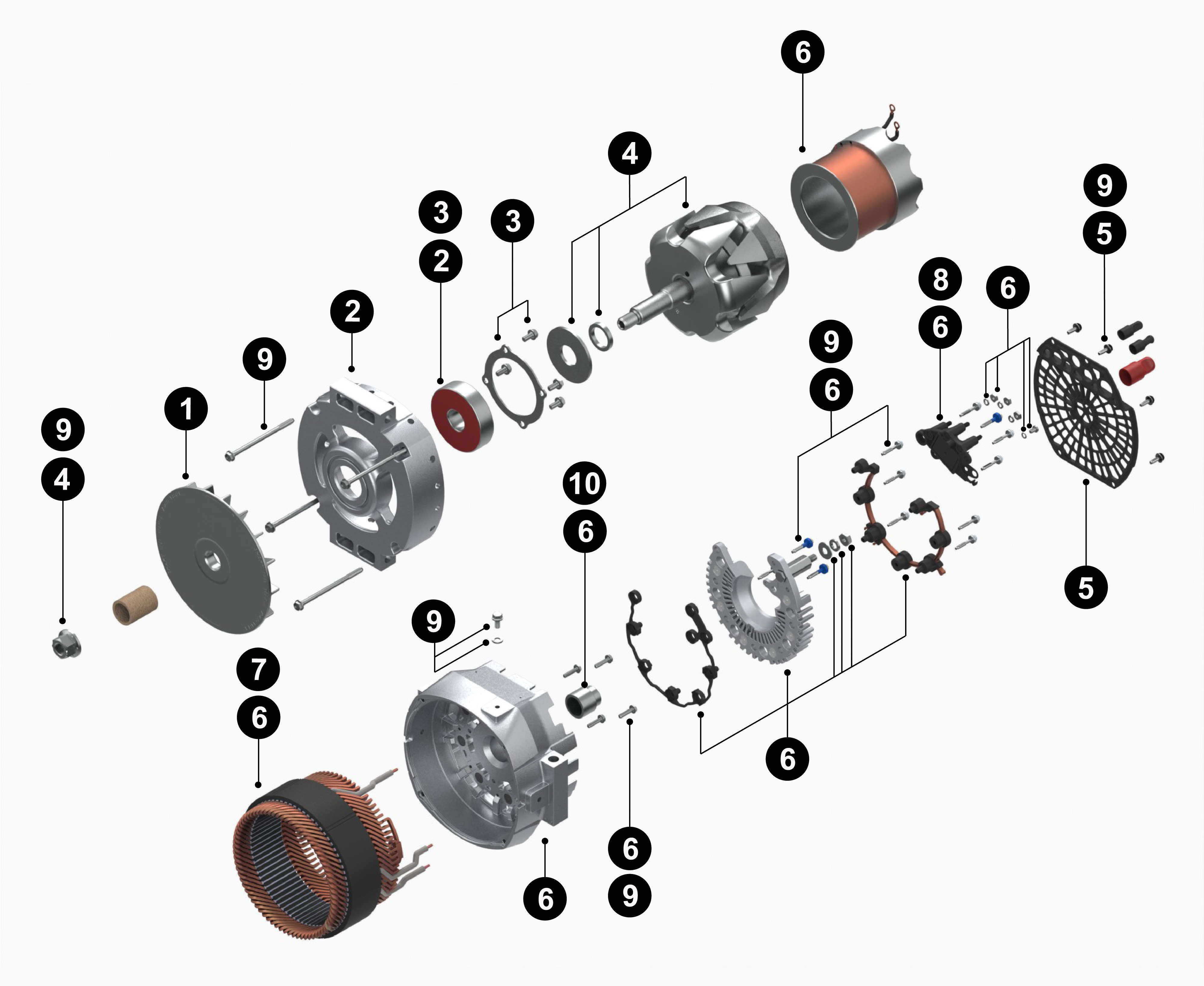 8600473 55SI New Alternator service parts